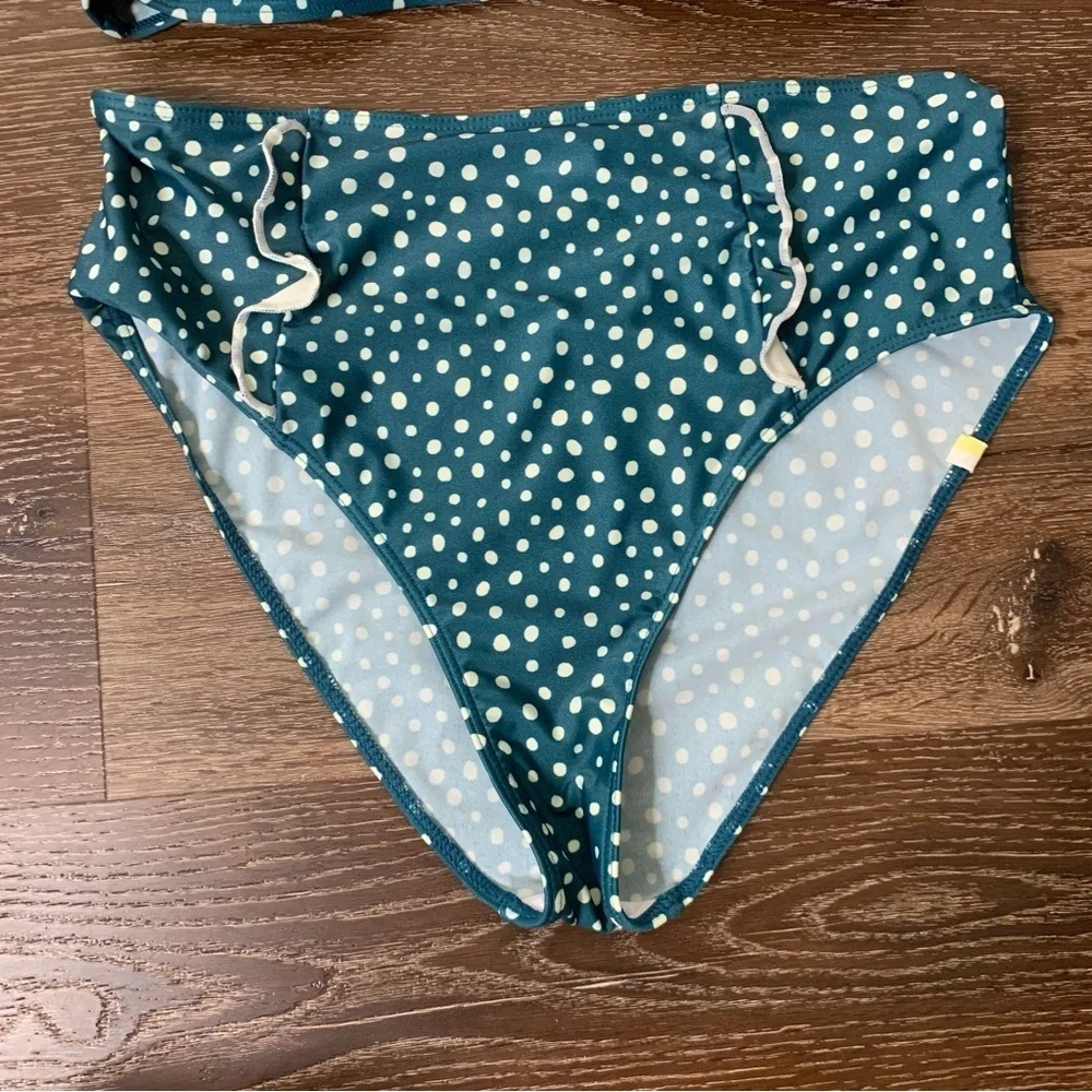Summersalt Womens oasis ruffle / high leg rise bikini swimsuit 8